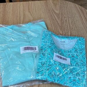 Blair Women's Large Mint Snap Up Sweatshirt and matching Tee